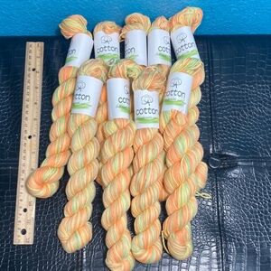9 NWT (450g+ total) 100% Cotton Yarn Skeins ~50g Each Clementine Color